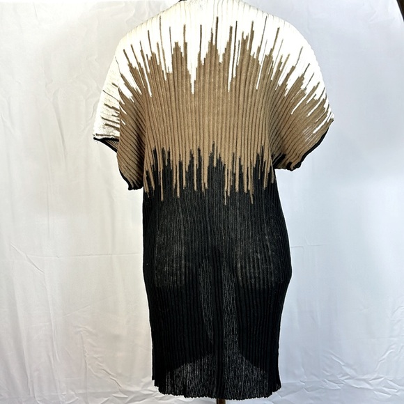 Chico’s Easywear Long Open Kimono Size Large Brown White & Black Like New - Picture 3 of 6